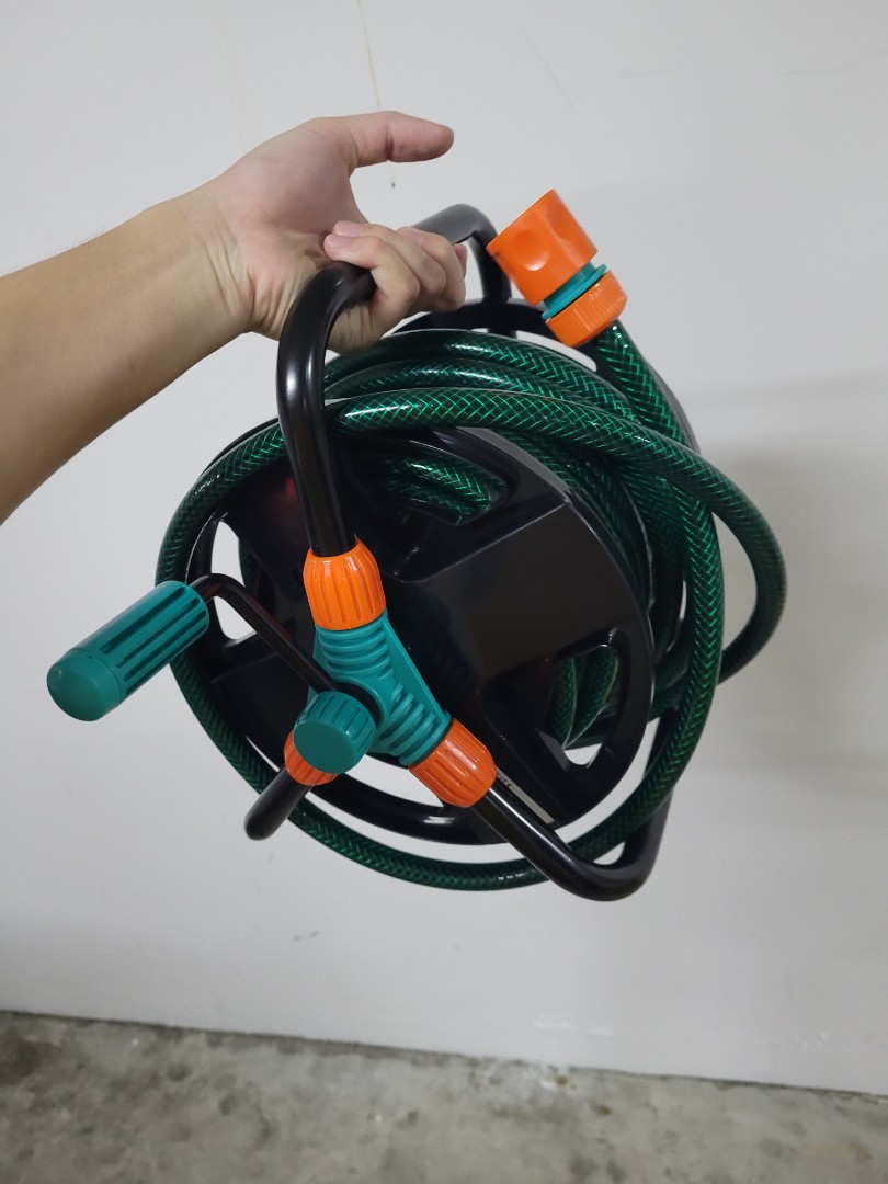 Water Hose with Reel (12mm x 15M), Furniture & Home Living, Gardening, Hose  and Watering Devices on Carousell