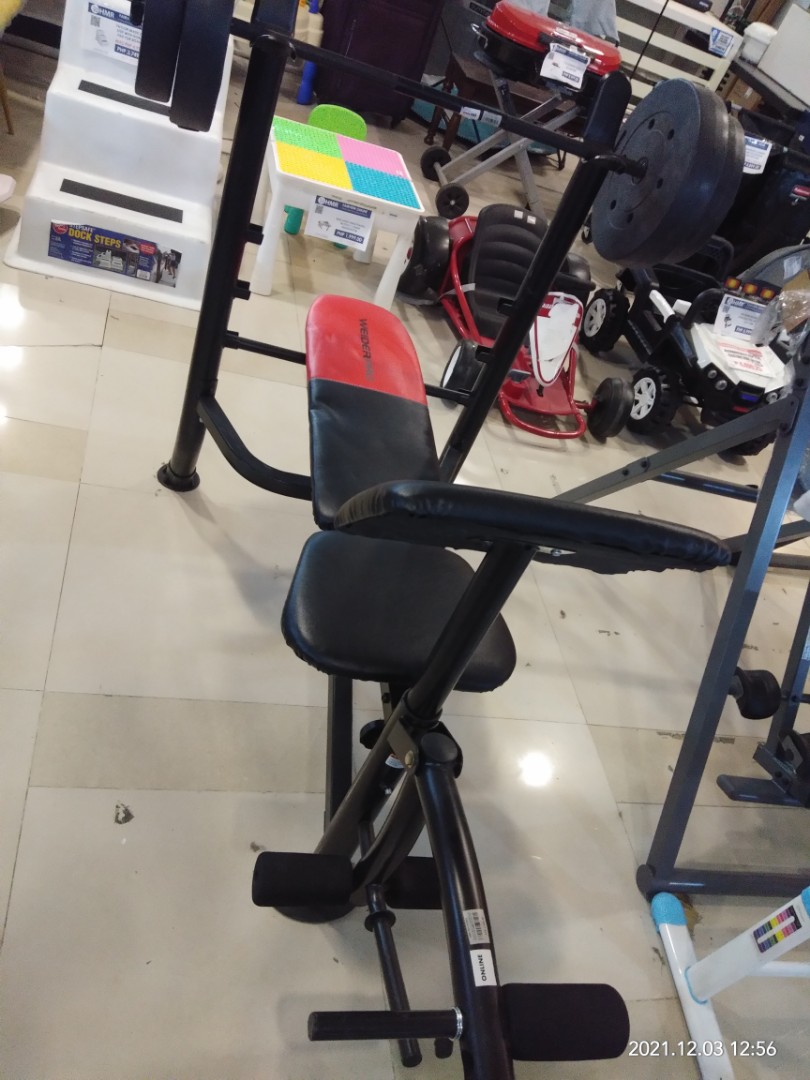 Weider pro 265 weight bencht with barbell set Mode of payment Cash