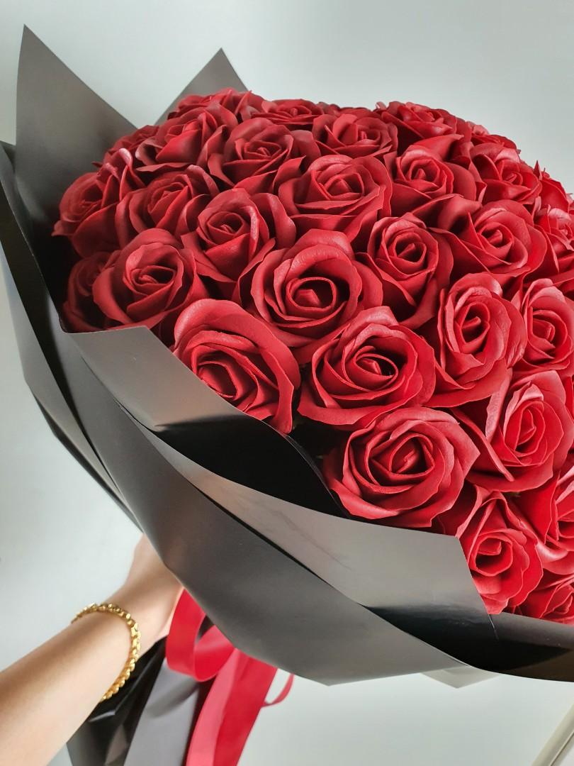 Red Rose Bouquet Wrapped