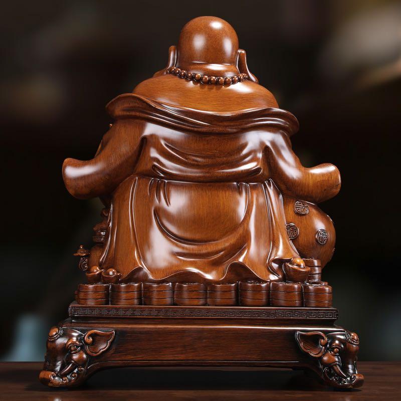 全新🔥風水笑面佛招財進寶彌勒佛擺件🔥（樹脂材料）客廳書房櫃台裝飾品