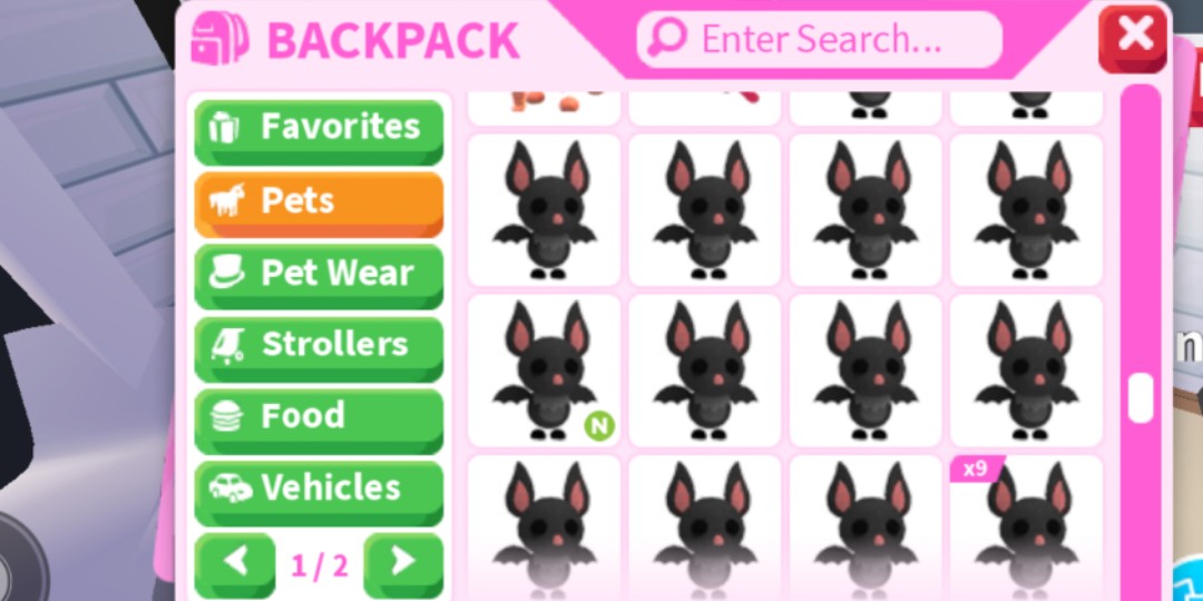 Adopt me and common pets clearance (bat, choc lab,crab, dingo