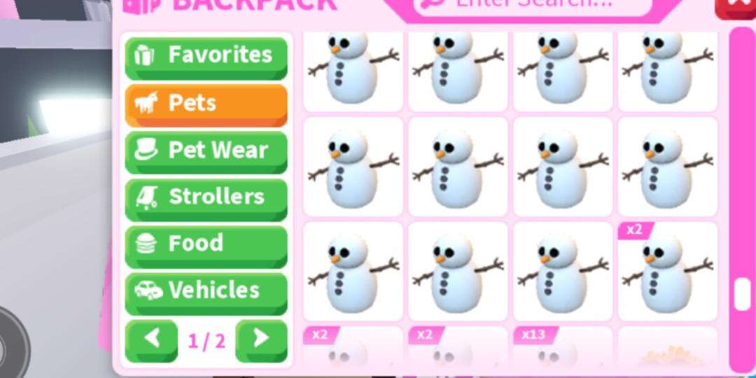 Adopt me and common pets clearance (bat, choc lab,crab, dingo