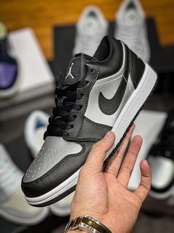 AJ1 Air Jordan 1 Low Silver Toe Men s Fashion Footwear Sneakers