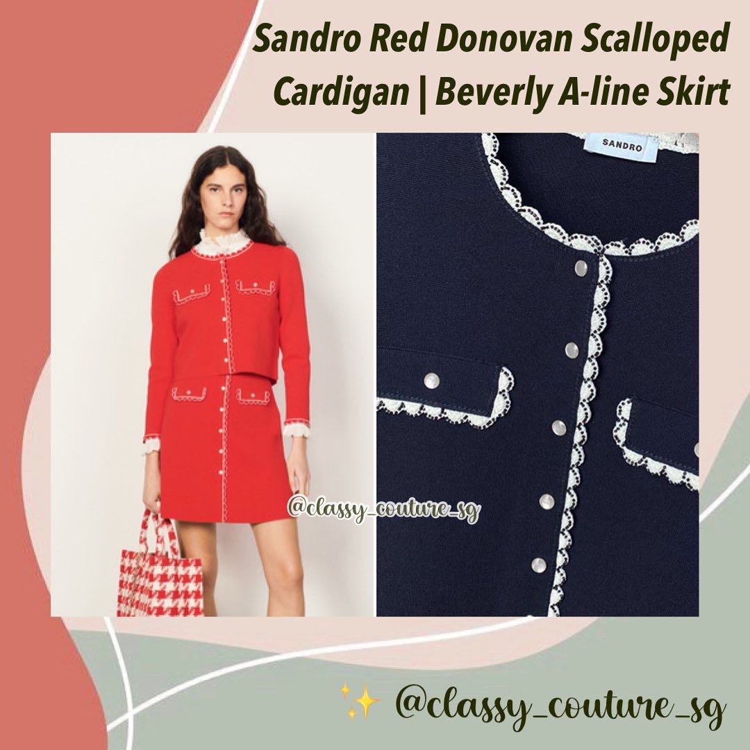 Sandro red cardigan outlet