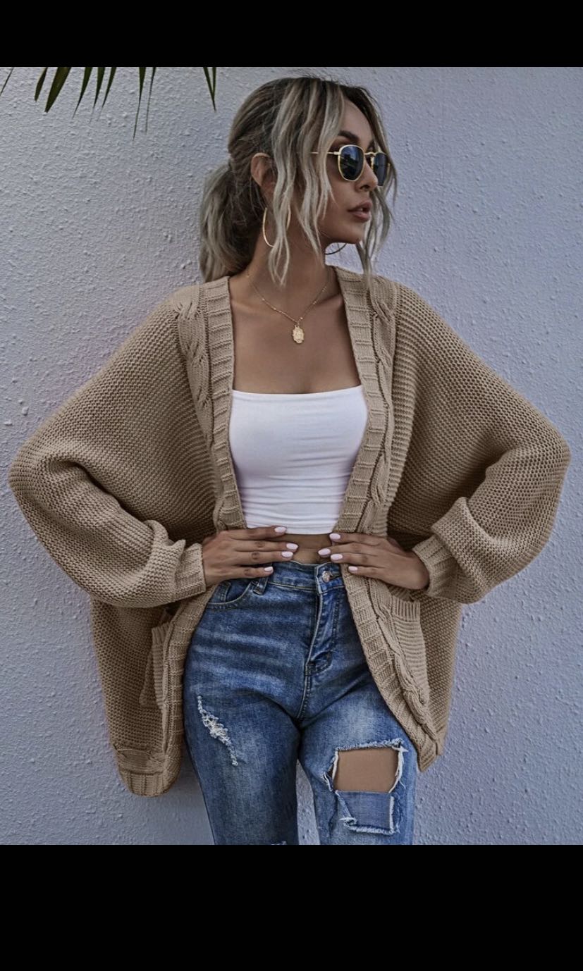 Batwing top sleeve cardigan
