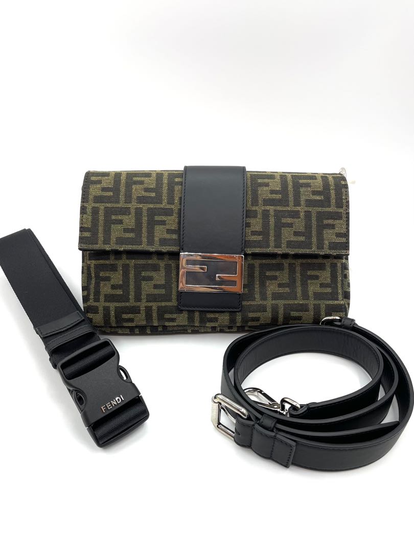 [Brand New] Fendi Baguette Pouch Brown fabric bag, 名牌, 手袋及銀包 Carousell
