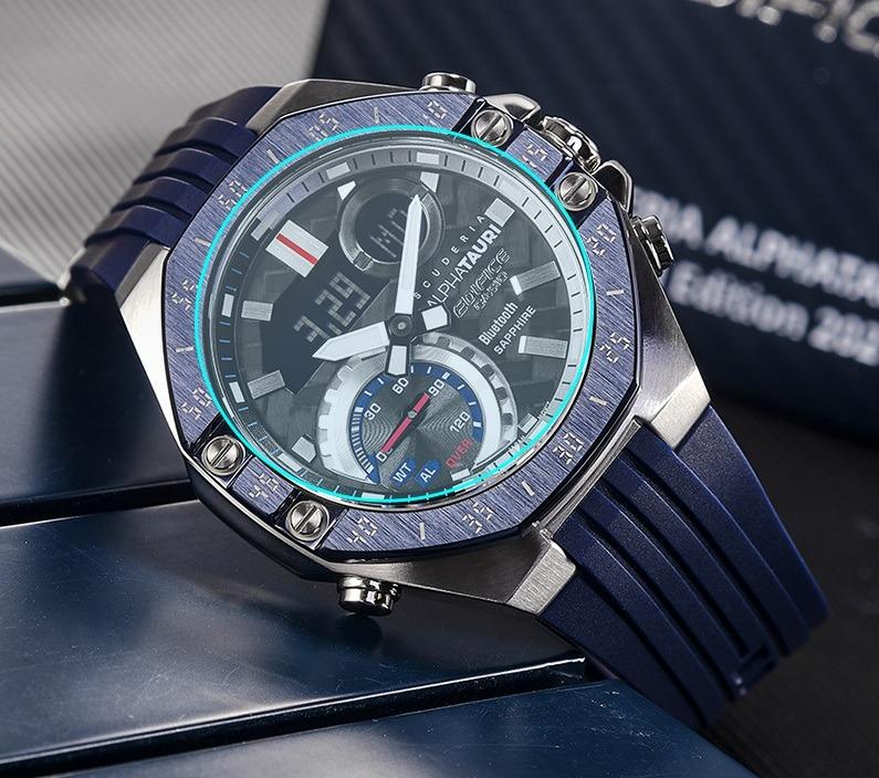 Casio Edifice ECB 10AT 1A Scuderia AlphaTauri Formula 1 Team Carbon Fiber Dial Mobile link Bluetooth Men s Watch ECB 10AT 1ADR