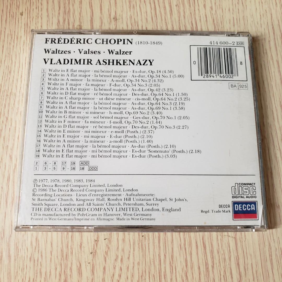 CD-Chopin, Vladimir Ashkenazy ‎– Waltzes, 興趣及遊戲, 音樂、樂器
