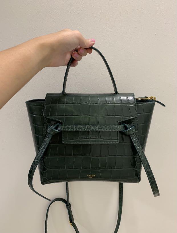 Celine Nano Belt Bag - e Green Croc Embossed, Women's Fashion, Bags &  Wallets, Cross-body Bags on Carousell