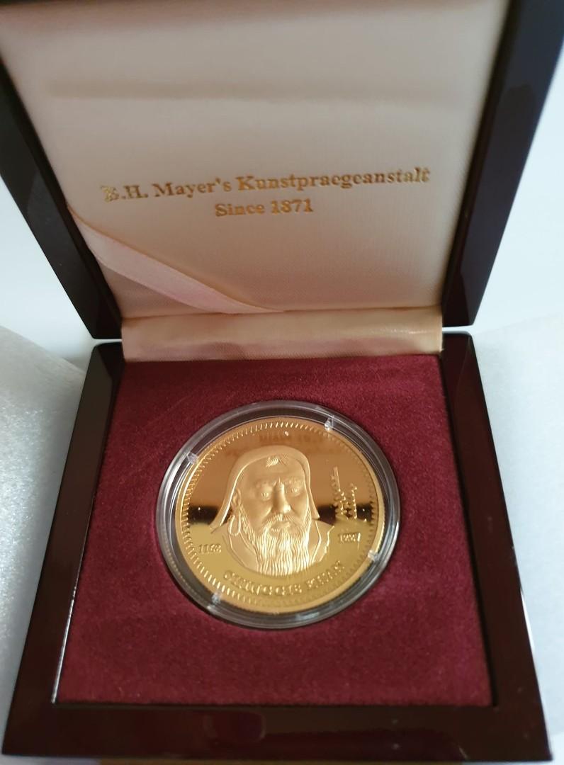 Genghis "Chinggis" Khan Gold coin 999.9, Hobbies & Toys, Memorabilia