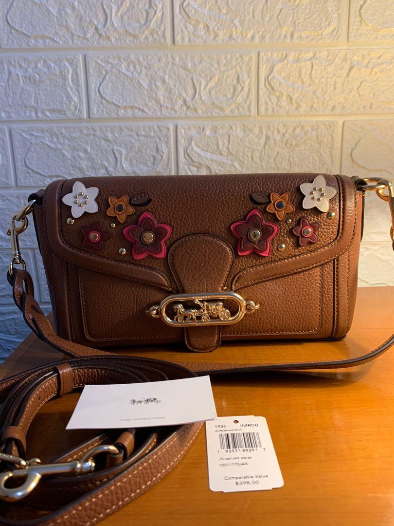 Jade shoulder bag with daisy applique sales