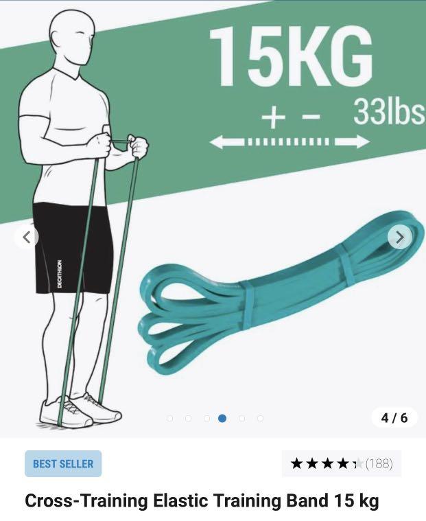 Decathlon Heavy Duty Resistance Stretch Band Loop Power Gym Fitness Exercise Yoga Sports Equipment Exercise Fitness Weights Dumbbells on Carousell