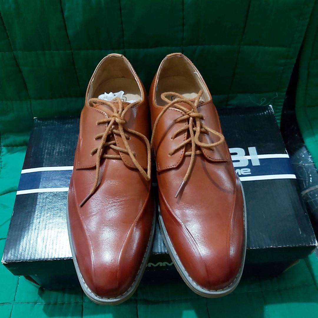GIBI brown leather shoes / SIZE 9, Men 