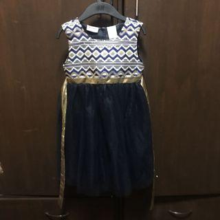 Gold and blue sparkly dress