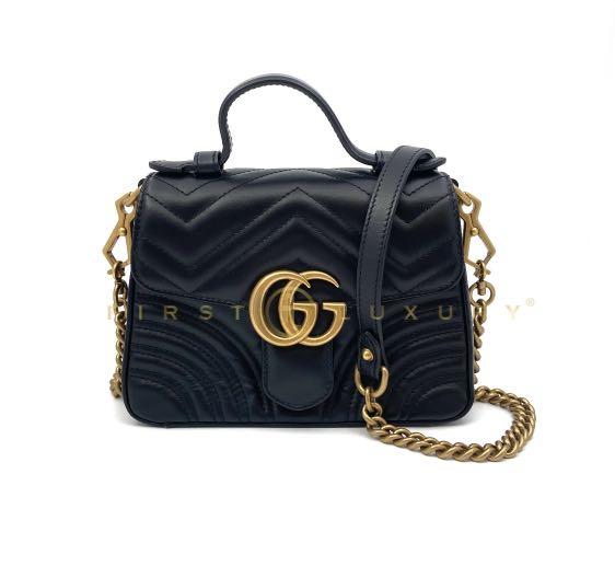 Gucci marmont mini top handle black clearance