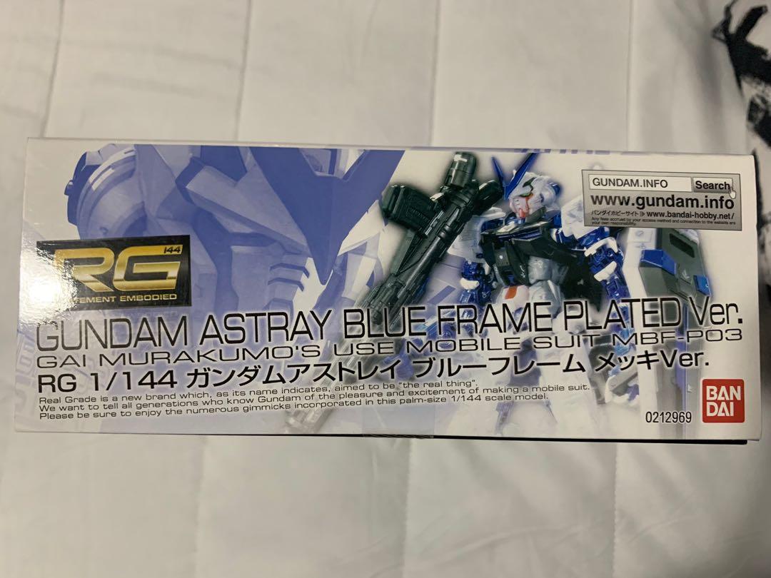 Gundam Astray Blue Frame Ver Expo RG (Category: Gundam & Model Kits) located in Pasig City. Submitted by joeytanyag (Listing ID 1134386589, Image 2). Description: BANDAI RG 1/144 Gundam Astray Blue Frame Plated Ver. .