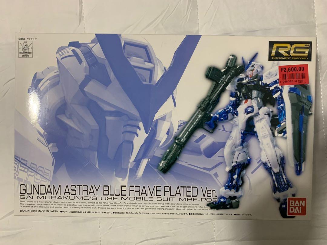 Gundam Astray Blue Frame Ver Expo RG (Category: Gundam & Model Kits) located in Pasig City. Submitted by joeytanyag (Listing ID 1134386589, Image 1). Description: BANDAI RG 1/144 Gundam Astray Blue Frame Plated Ver. .