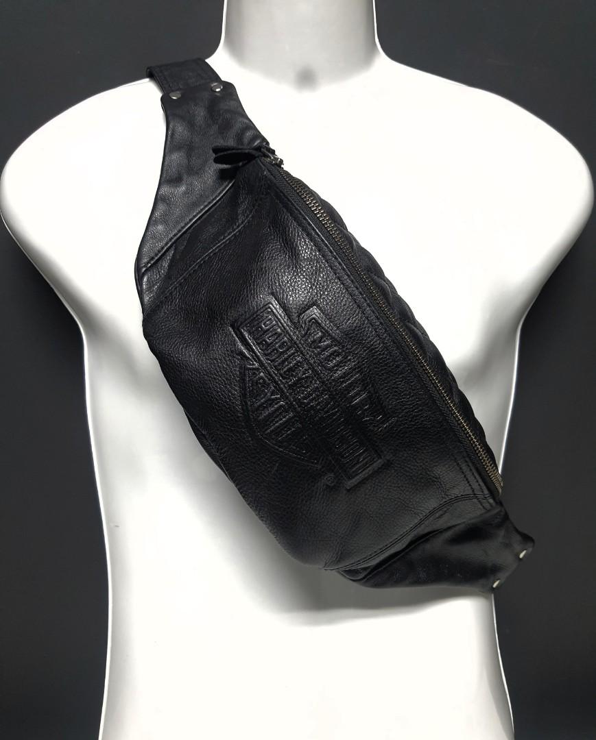 Malaysia Stock] 🇲🇾 Men's Leather Waist Pouch Chest Bag Cross Sling Travel  Shoulder Bag Kulit Halal