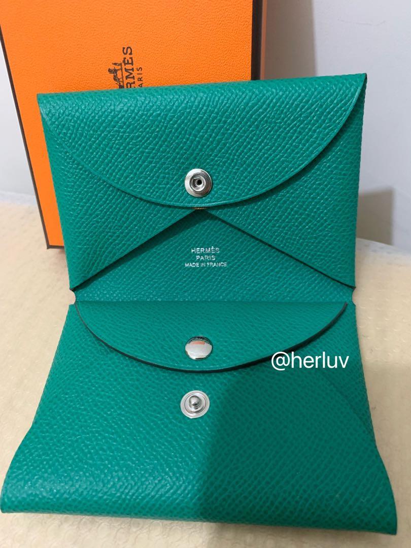 HERMES 2023 Calvi Duo Card Holder Gold Epsom *New - Timeless Luxuries