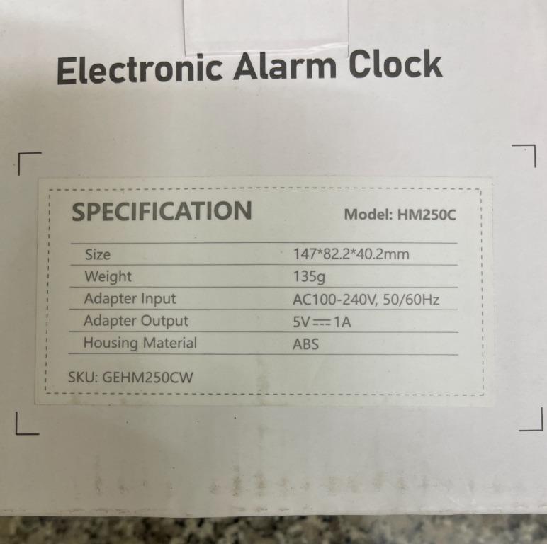 HM250C, Curved LED Screen Digital Clock with Dimmer, Large Number Alarm
