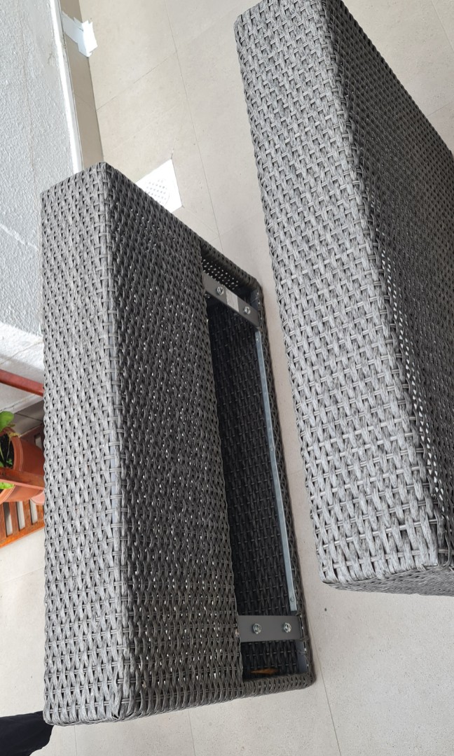 Ikea Solleron rattan outdoor gray chair Arm Rest, Furniture & Home