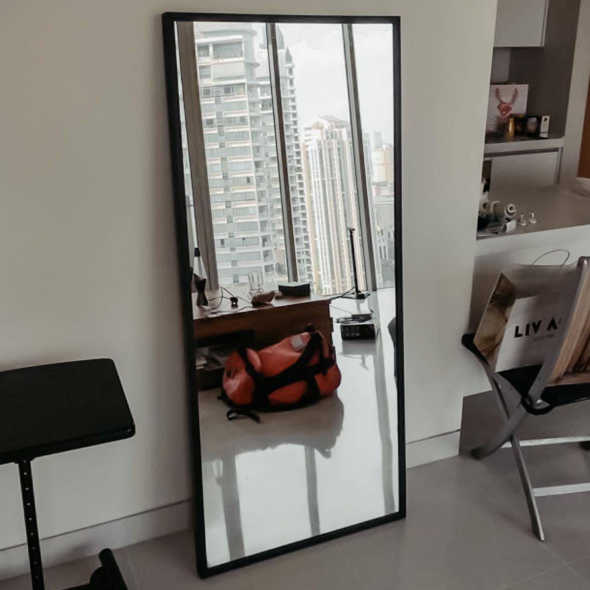 Ikea Steva Full Length Mirror in Brown Black 160 x 70cm, Furniture & Home Living, Home Decor