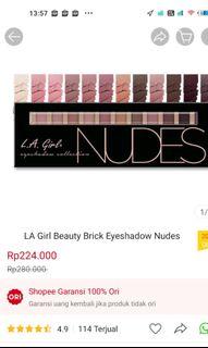 LA girl beauty brick eyeshadow nudes