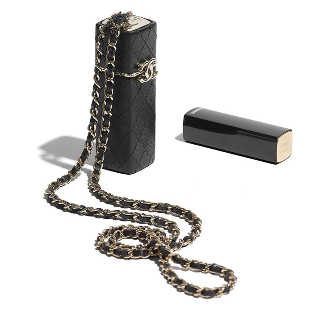 Chanel Lipstick Case Black in Patent Calfskin with Gold-tone - US