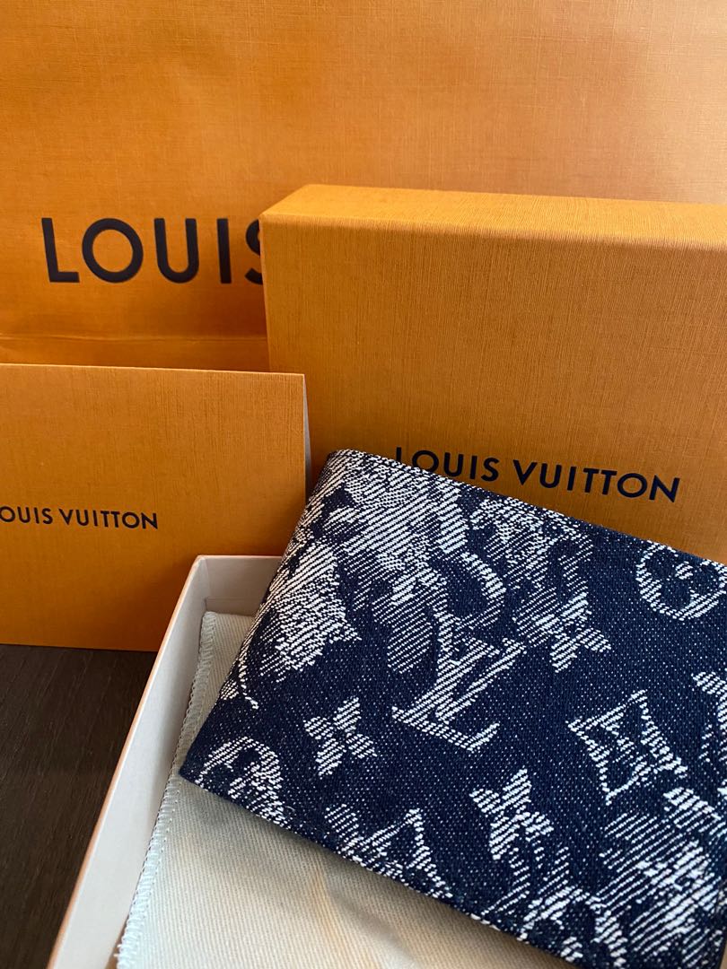 Louis Vuitton Blue/White Monogram Tapestry Multiple Bi-Fold Wallet