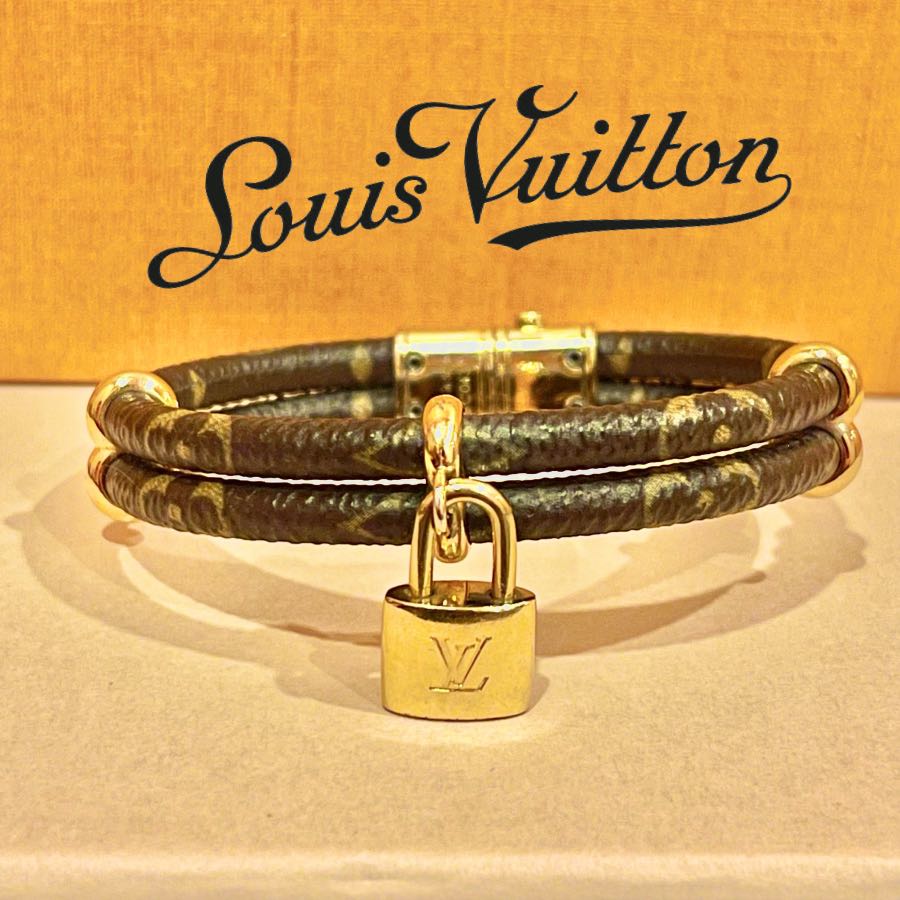 Louis Vuitton Keep It Twice Double Red Padlock Charm Bracelet