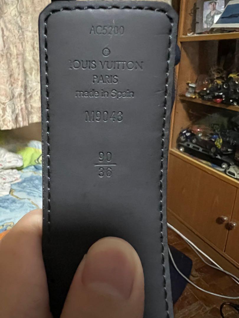 LOUIS VUITTON Calfskin 40mm LV Initiales Belt 90 36 Coquelicot Black  1302672