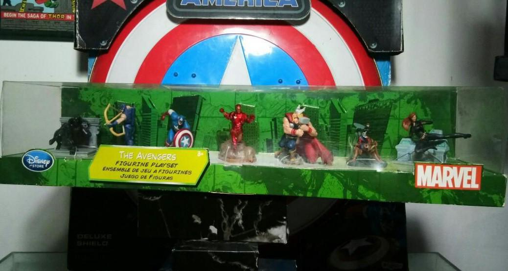 Marvel Disney Store Avengers 7 Piece Figurine Playset Captain America Thor Iron Man Black Widow Black Panther Hawkeye Ant Man Hobbies Toys Toys Games On Carousell