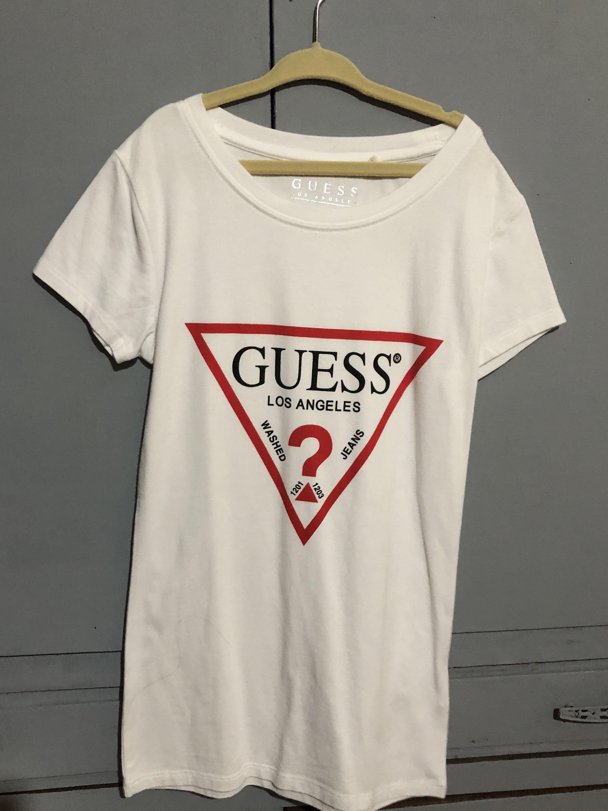 Original guess t shirt white Women s Fashion Tops Shirts on Carousell