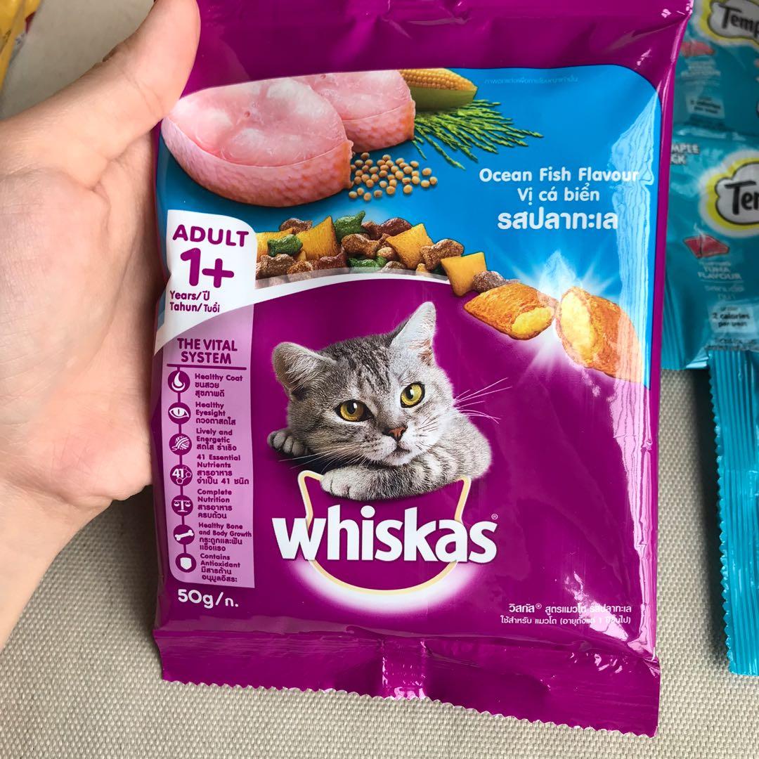 PAKET WHISKAS CATFOOD MAKAN KUCING KERING 50GR OCEAN FISH TEMPTATIONS SNACK KUCING