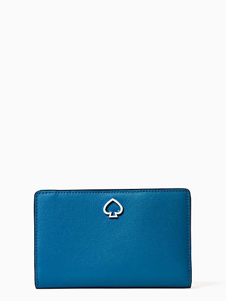 PO 100 authentic original Kate Spade dark peacock blue adel medium bifold wallet Women s Fashion Bags Wallets Wallets Card Holders on Carousell