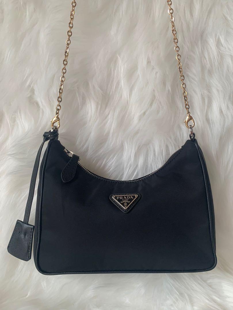 Prada Black Nylon Chain Bag with made in tag and factory code, Women's  Fashion, Bags & Wallets, Cross-body Bags on Carousell