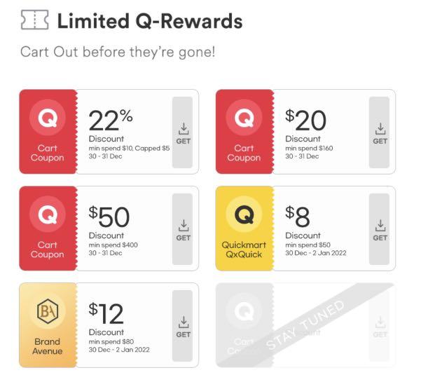 Qoo10 Cart Coupon $20/$50 (30-31 Dec), Tickets & Vouchers ...