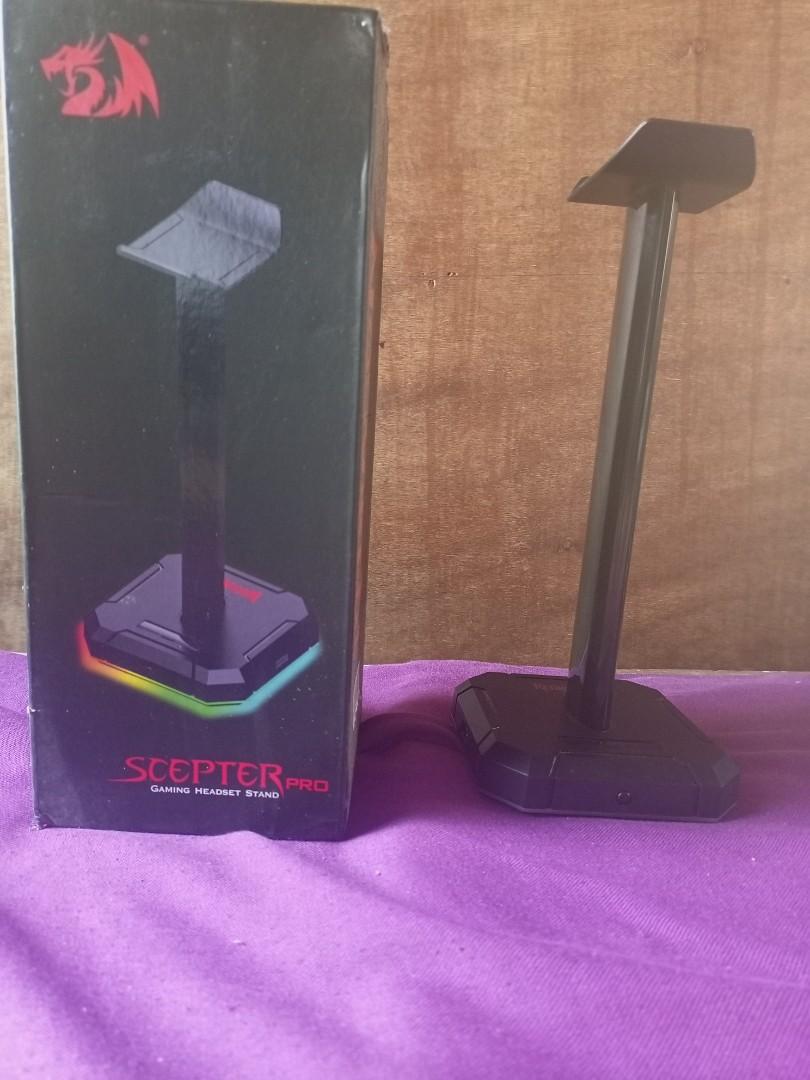 Redragon Scepter Pro Gaming Headset Stand (Category: Headphones & Headsets) located in San Jose. Submitted by saturjae (Listing ID 1134426792, Image 1). Description: REDRAGON SCEPTER PRO, 4-Usb ports still working.. rgb lighting with 10 modes, usb type-c connector and usb port dust cover.