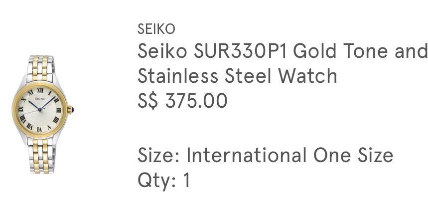 Seiko Gold and Silver Stainless Steel Watch Women s Fashion