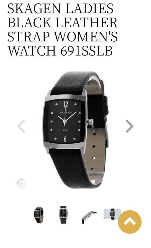 Skagen watch with black leather strap Women s Fashion Watches Accessories Watches on Carousell