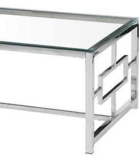 Stainless Steel Glass Top Coffee Table (for meetup only)