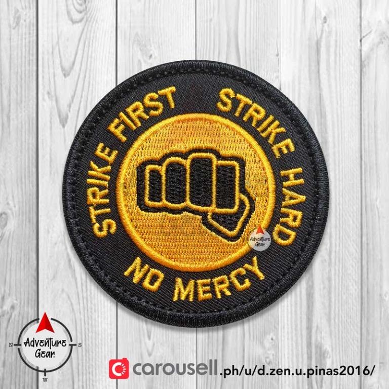 Strike First Strike Hard No Mercy - Cobra Kai - Embroidered Patch ...