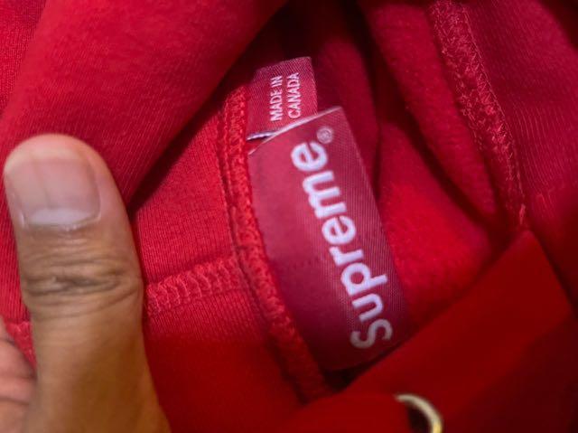 Red supreme hoodie best sale
