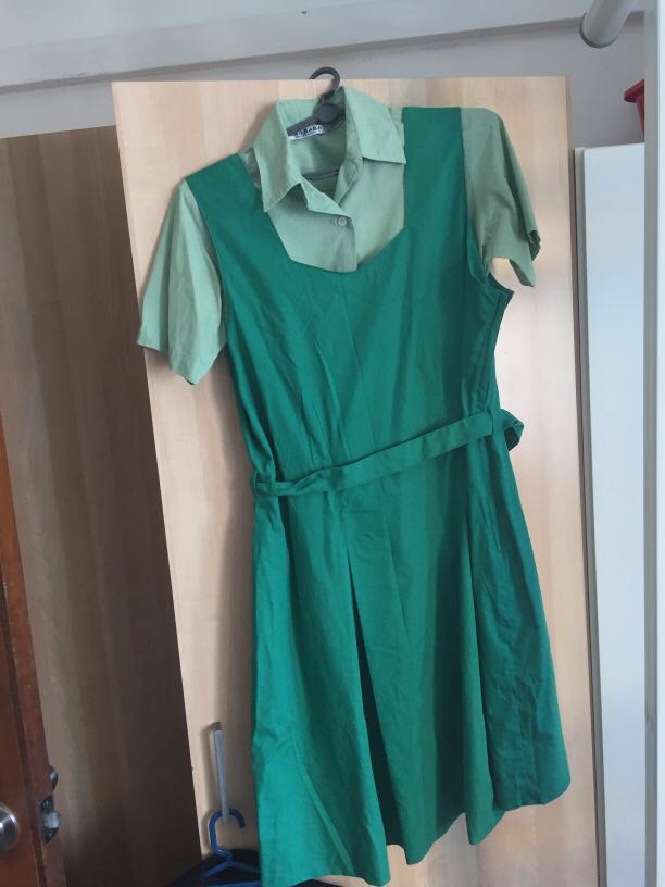 TKGS uniform Tanjong Katong Girls School green Pinafore and Blouse