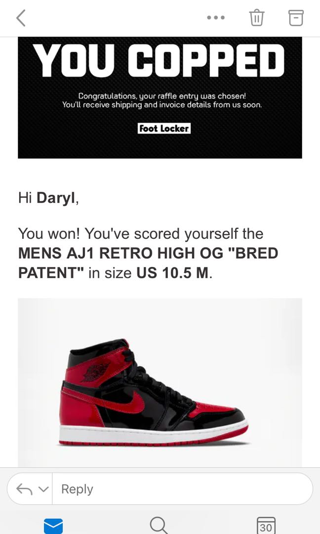 Air jordan 1 2024 bred foot locker