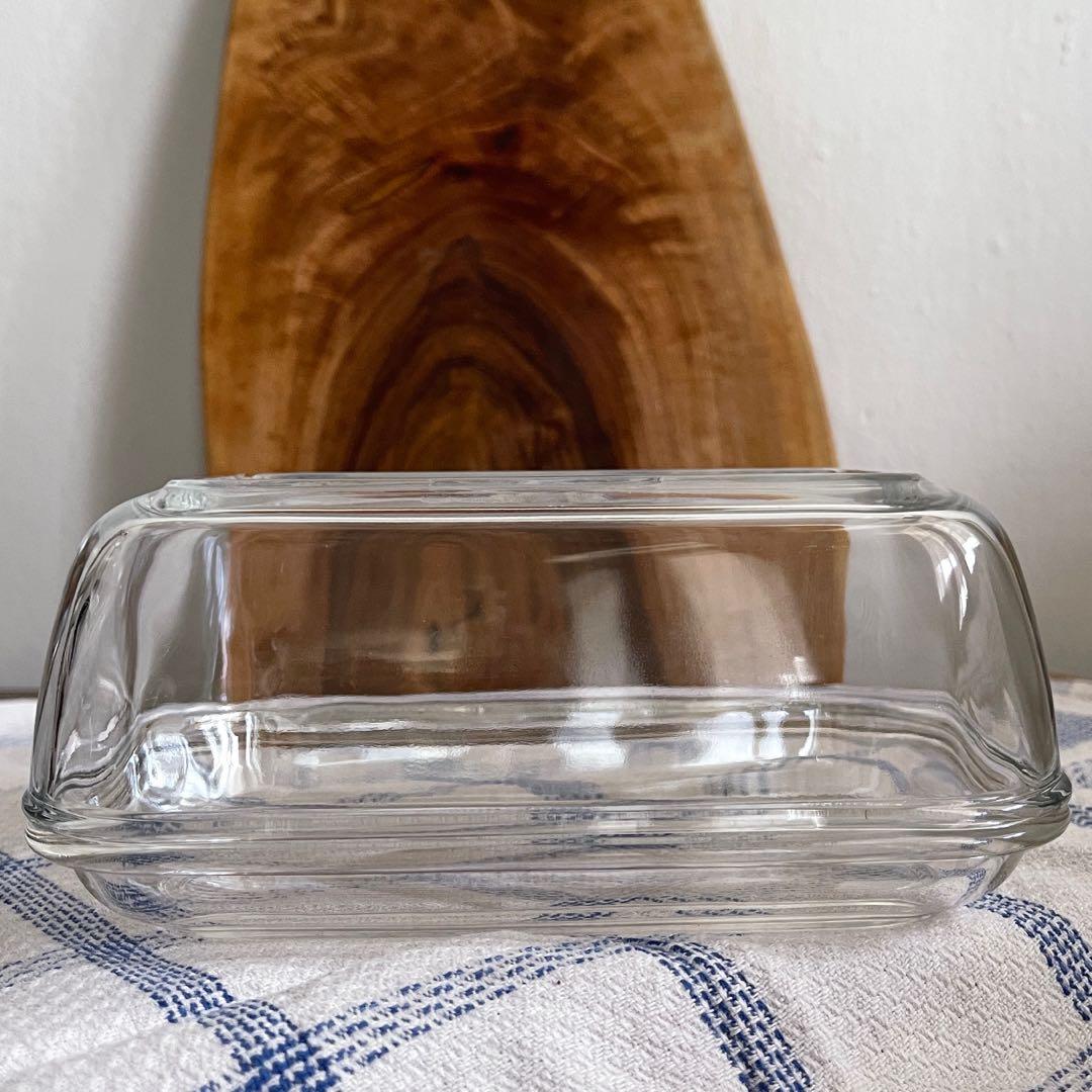 Reserved Vintage Arcoroc France Clear Glass Butter Dish Furniture Home Living Kitchenware Tableware Other Kitchenware Tableware On Carousell