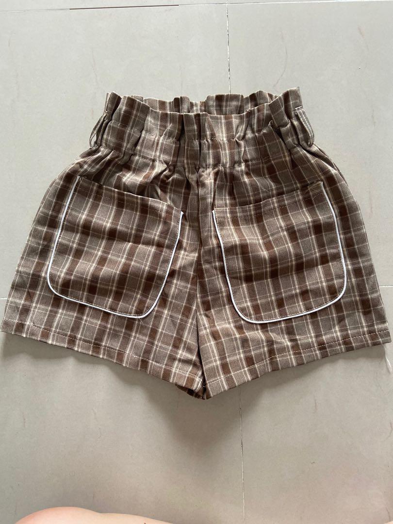 Checkered paper best sale bag shorts