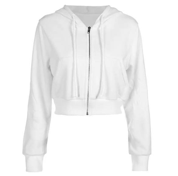 White zip up hoodie womens hotsell