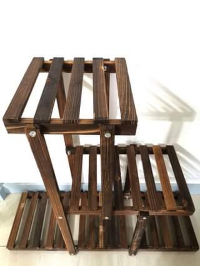 Wooden Multilayer Plant Rack, Furniture & Home Living, Furniture ...