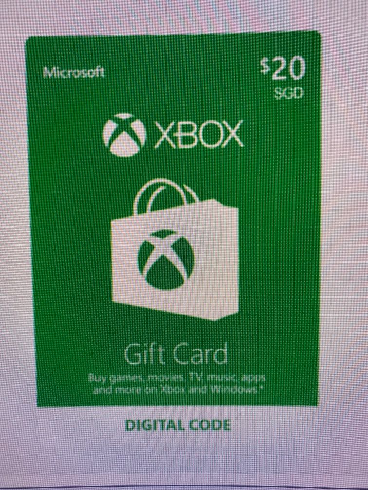 Microsoft xbox gift shop card digital code